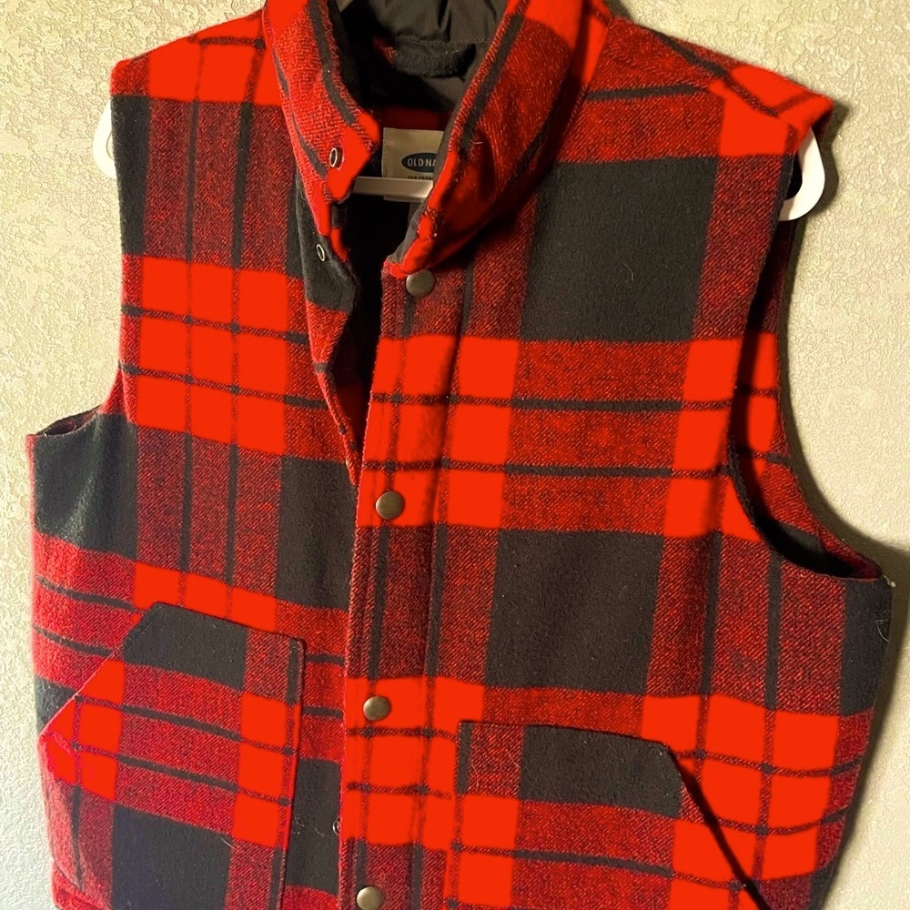 Old Navy Buffalo Check Thick Vest